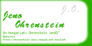 jeno ohrenstein business card